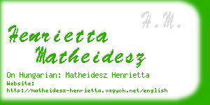 henrietta matheidesz business card